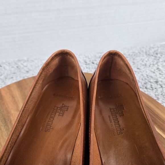 Allen Edmonds Mens 9.5D Barbados Brown Leather Woven Casual Daily Penny Loafer - Picture 11 of 13